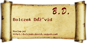 Bolczek Dávid névjegykártya